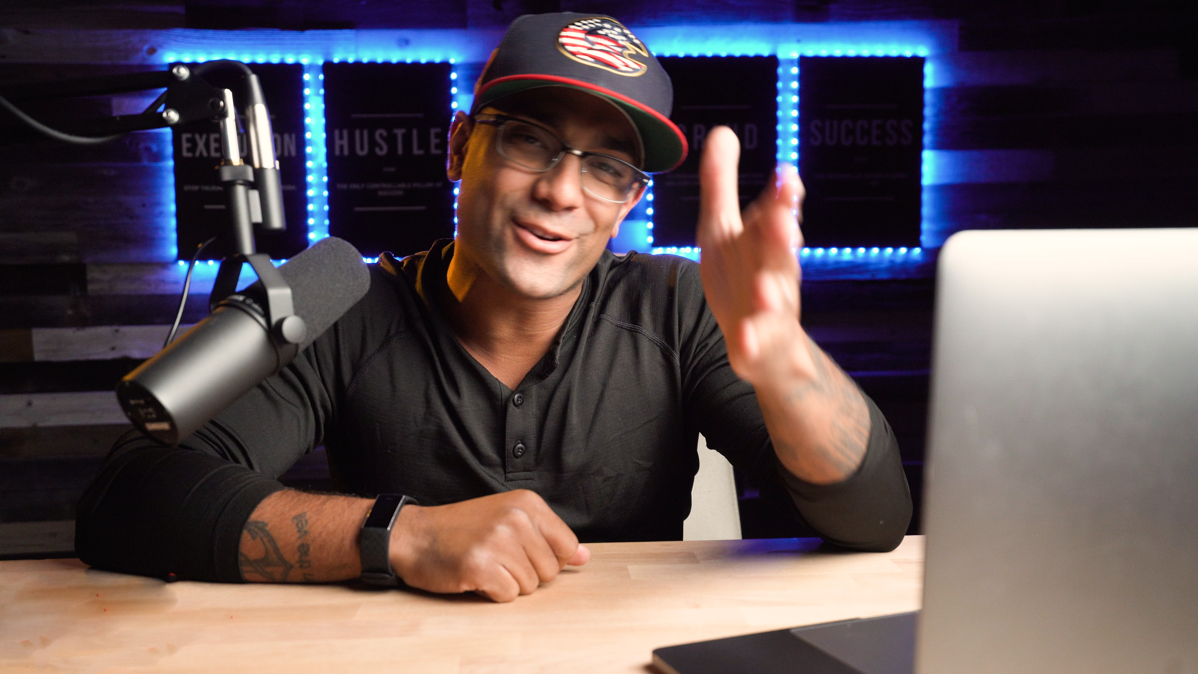 Devin Robinson in the podcast studio